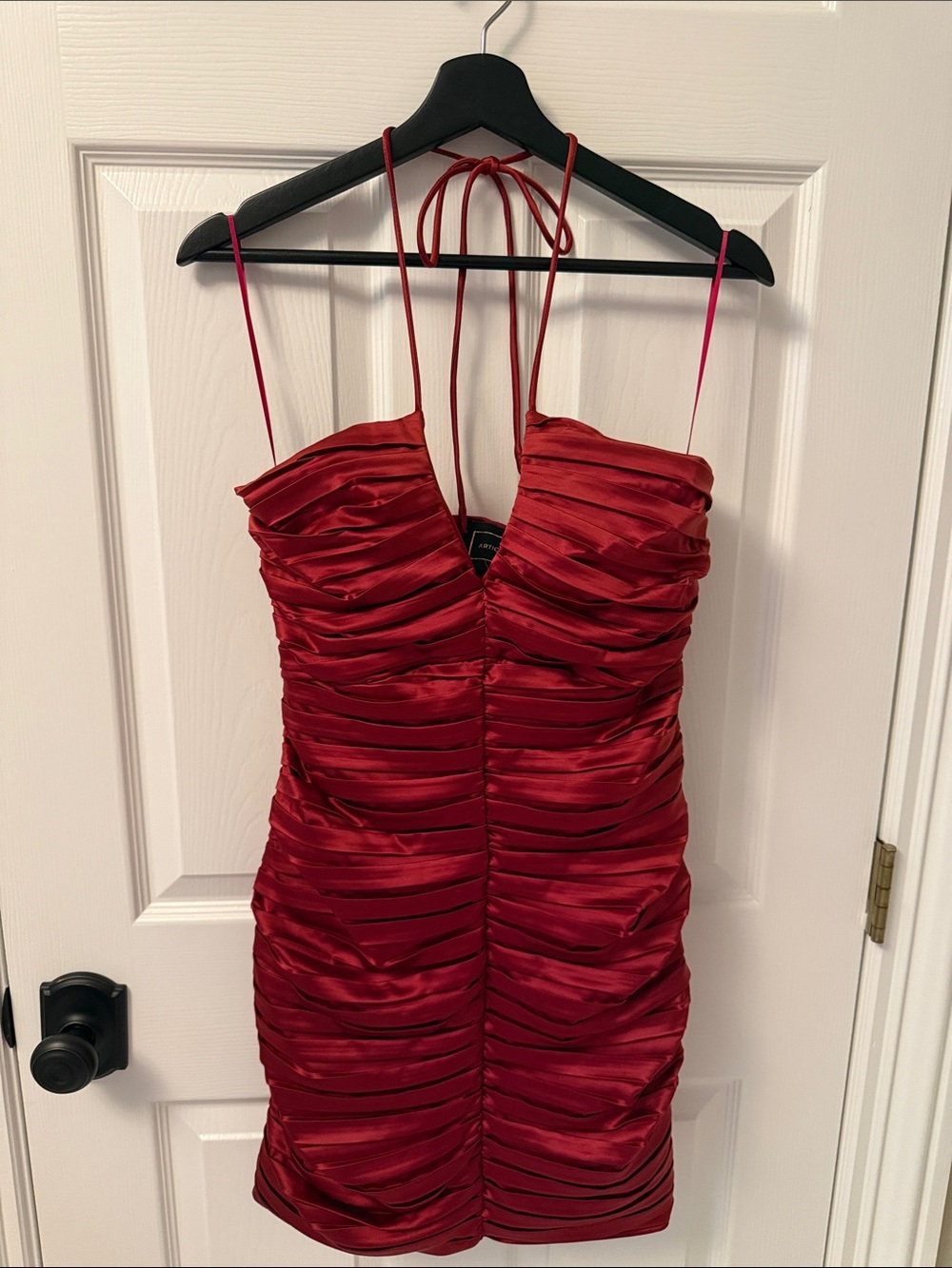 Red Ruched Homecoming Mini Dress